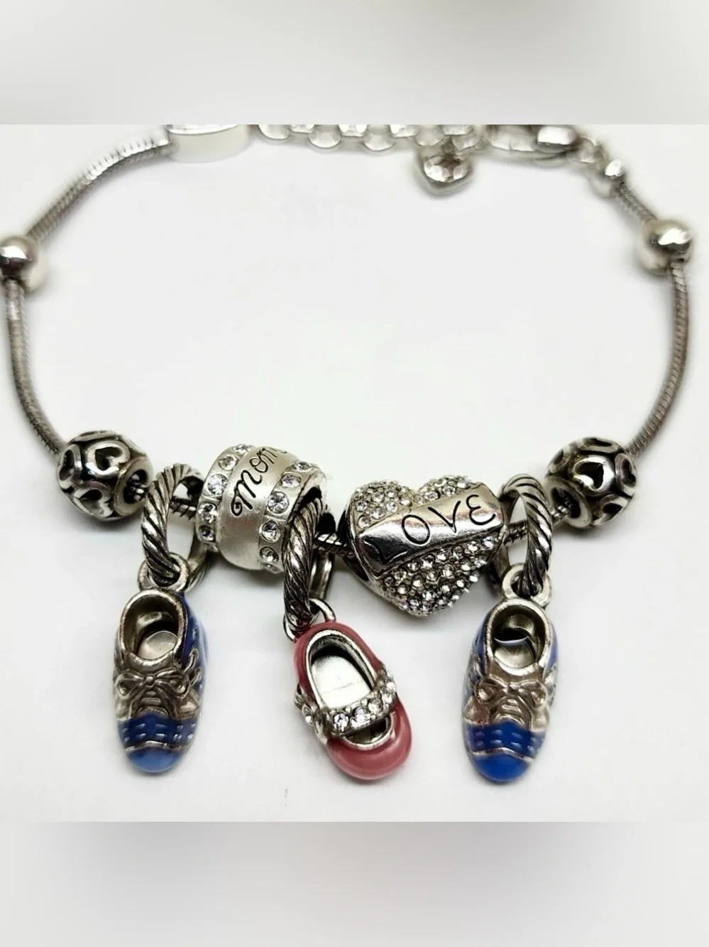 Two Brighton Mini Open Heart beads in Silver Fit MINI holders ONLY Retired